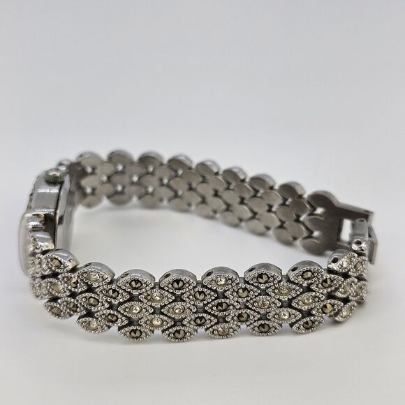 Gruen Women's Watch 18MM Gray Dial Gray Bracelet Band 6" New Battery - Picture 6 of 13